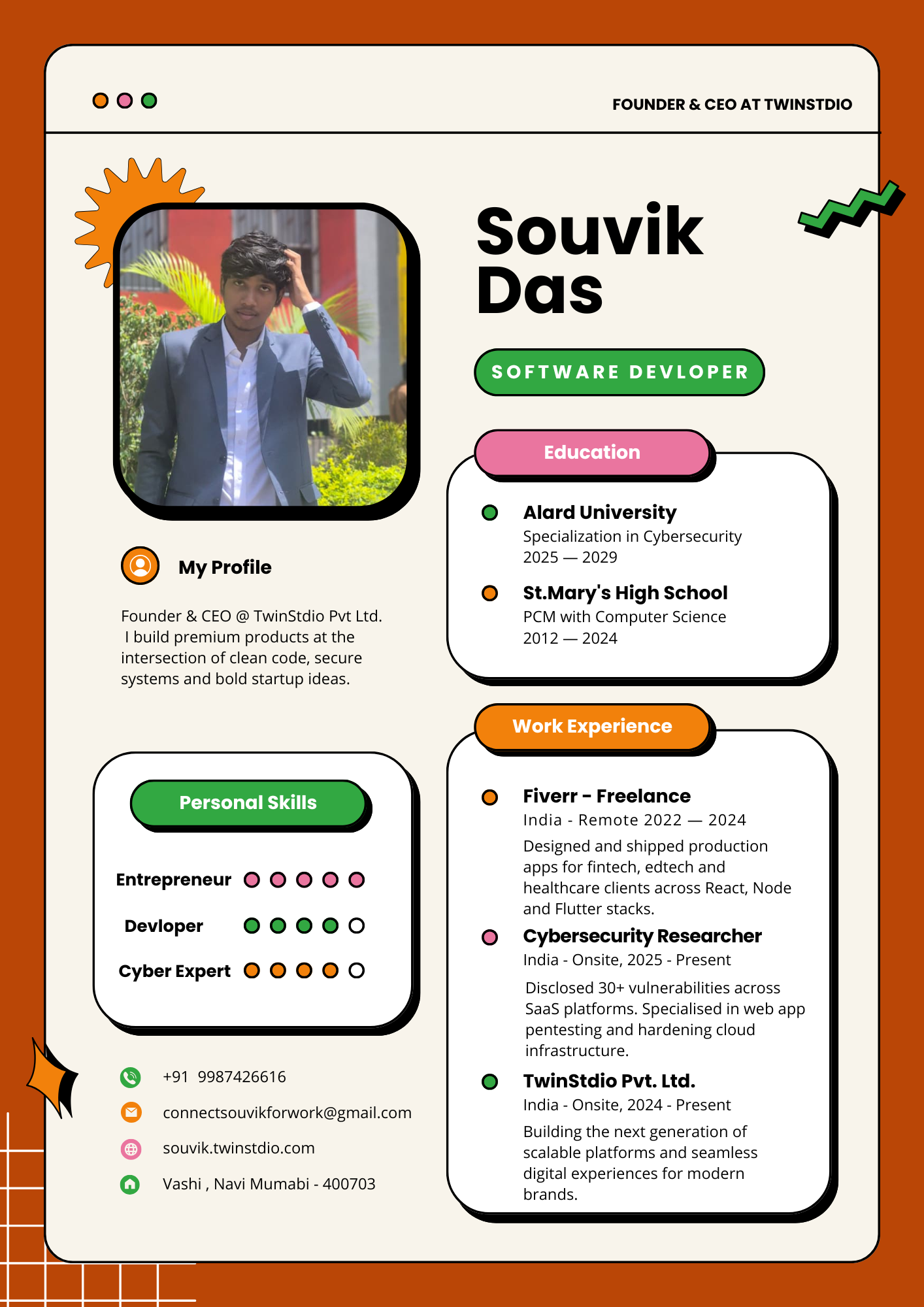 Souvik Das — Founder & Full-Stack Engineer